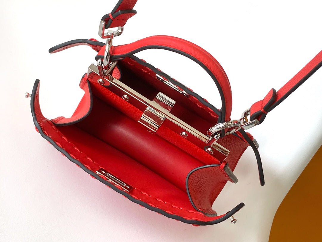 Alternative view of Fendi Peekaboo Iseeu Petite 20 Red Calfskin Silver