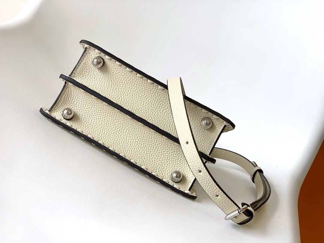 Fendi Peekaboo Iseeu Petite 20 Ivory Calfskin Silver - Image 6