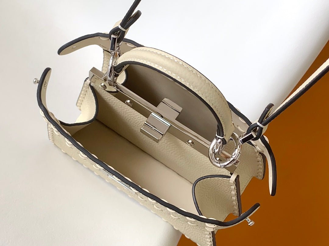 Alternative view of Fendi Peekaboo Iseeu Petite 20 Ivory Calfskin Silver