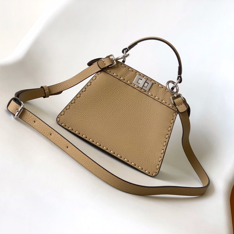 Fendi Peekaboo Iseeu Petite 20 Light Brown Calfskin Silver - Image 3