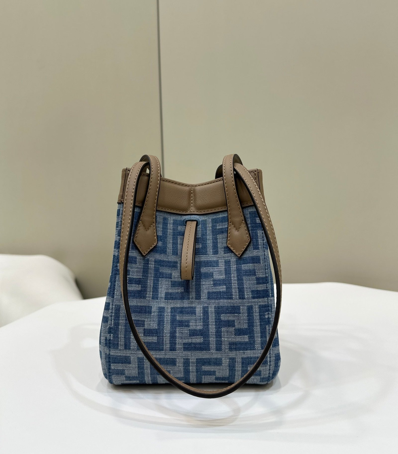 Alternative view of Fendi Origami Mini 19 True Blue Denim Bucket