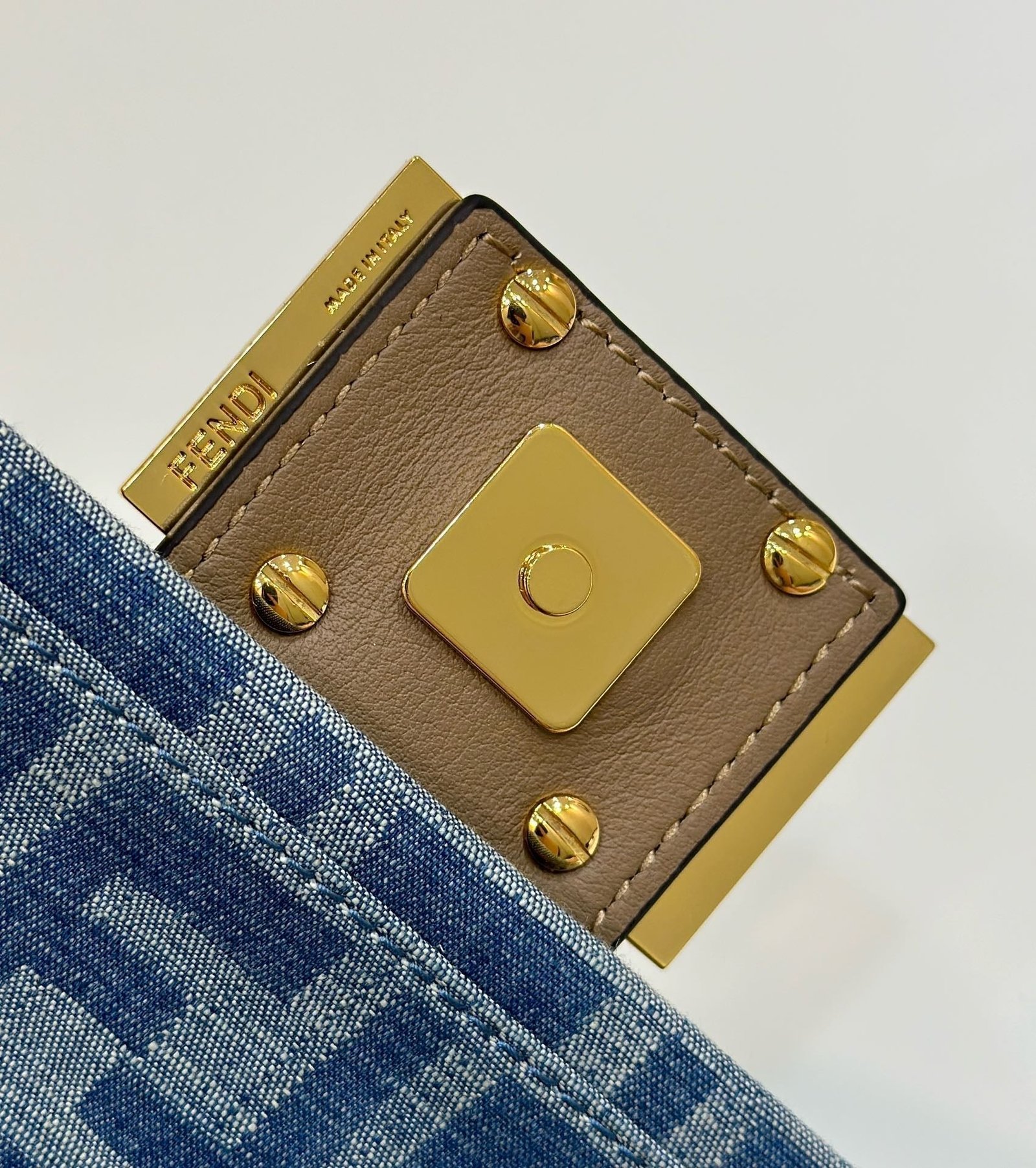 Fendi Baguette Mini 19 Cerulean Blue Denim - Image 9