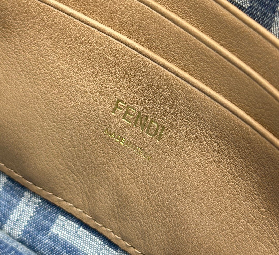Fendi Baguette Mini 19 Cerulean Blue Denim - Image 5