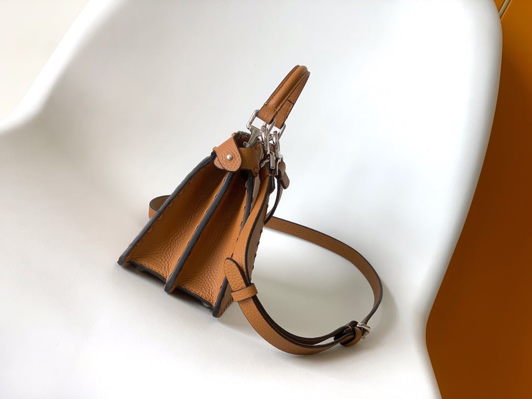 Fendi Peekaboo Iseeu Petite 20 Tan Calfskin Silver - Image 9