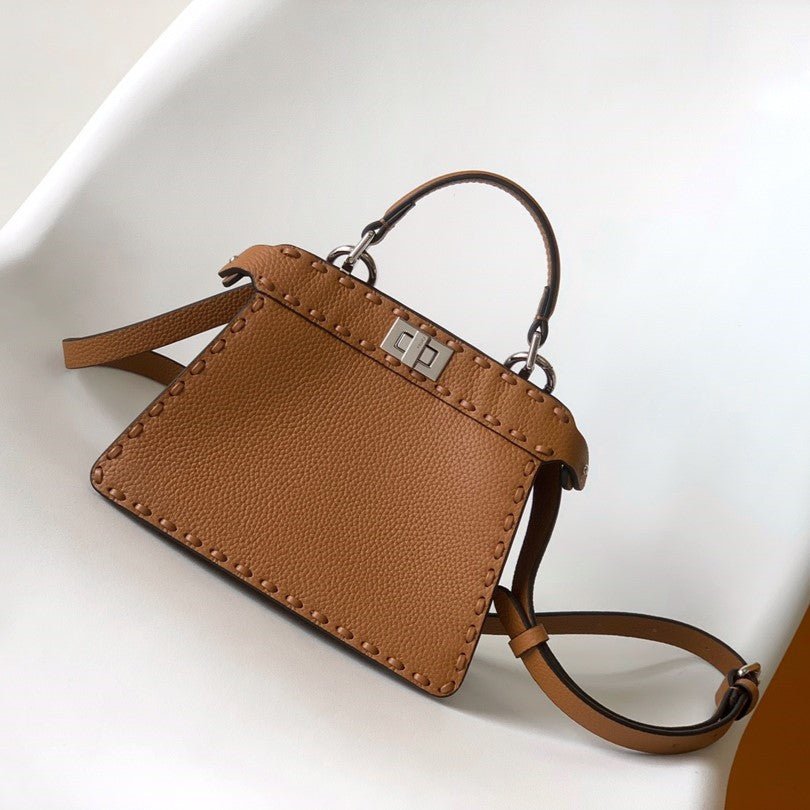 Fendi Peekaboo Iseeu Petite 20 Tan Calfskin Silver - Image 3