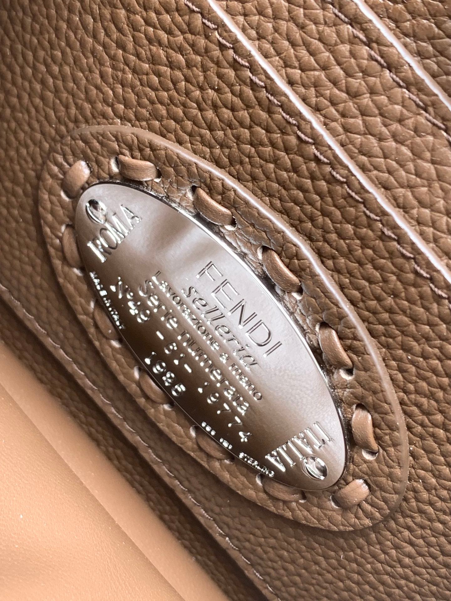 Alternative view of Fendi Peekaboo Iseeu Petite 20 Chocolate Calfskin Silver