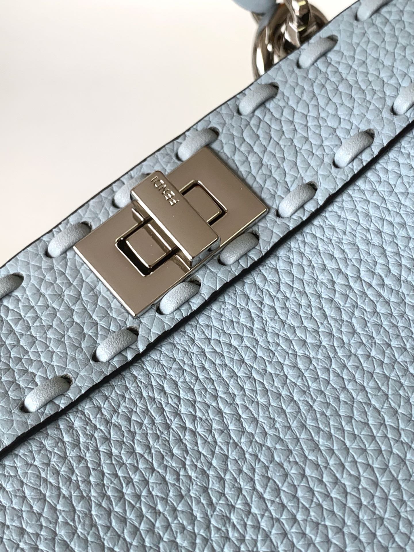 Alternative view of Fendi Peekaboo Iseeu Petite 20 Baby Blue Calfskin Silver