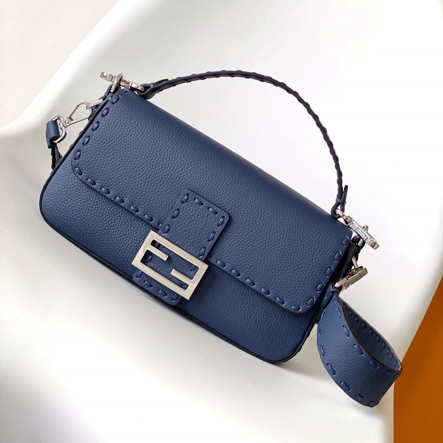 Fendi Baguette 27 Dark Blue Calfskin Bag