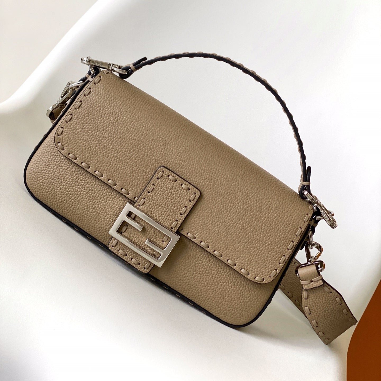 Fendi Baguette 27 Brown Calfskin Bag