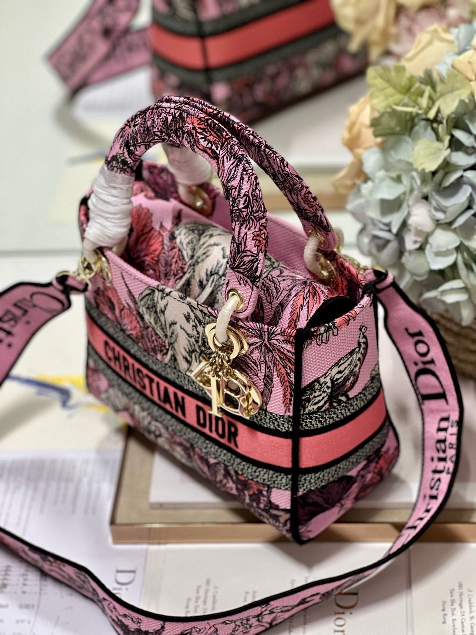 Alternative view of Christian Dior Lady Dior Canvas Pink Jungle 24