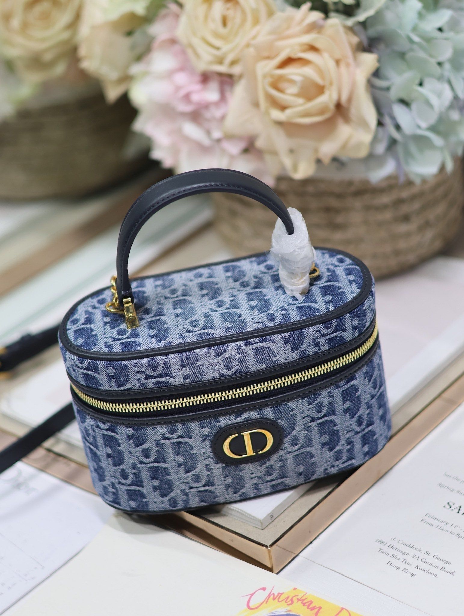 Alternative view of Dior Caro Series Blue Denim Mini Cosmetic Pouch