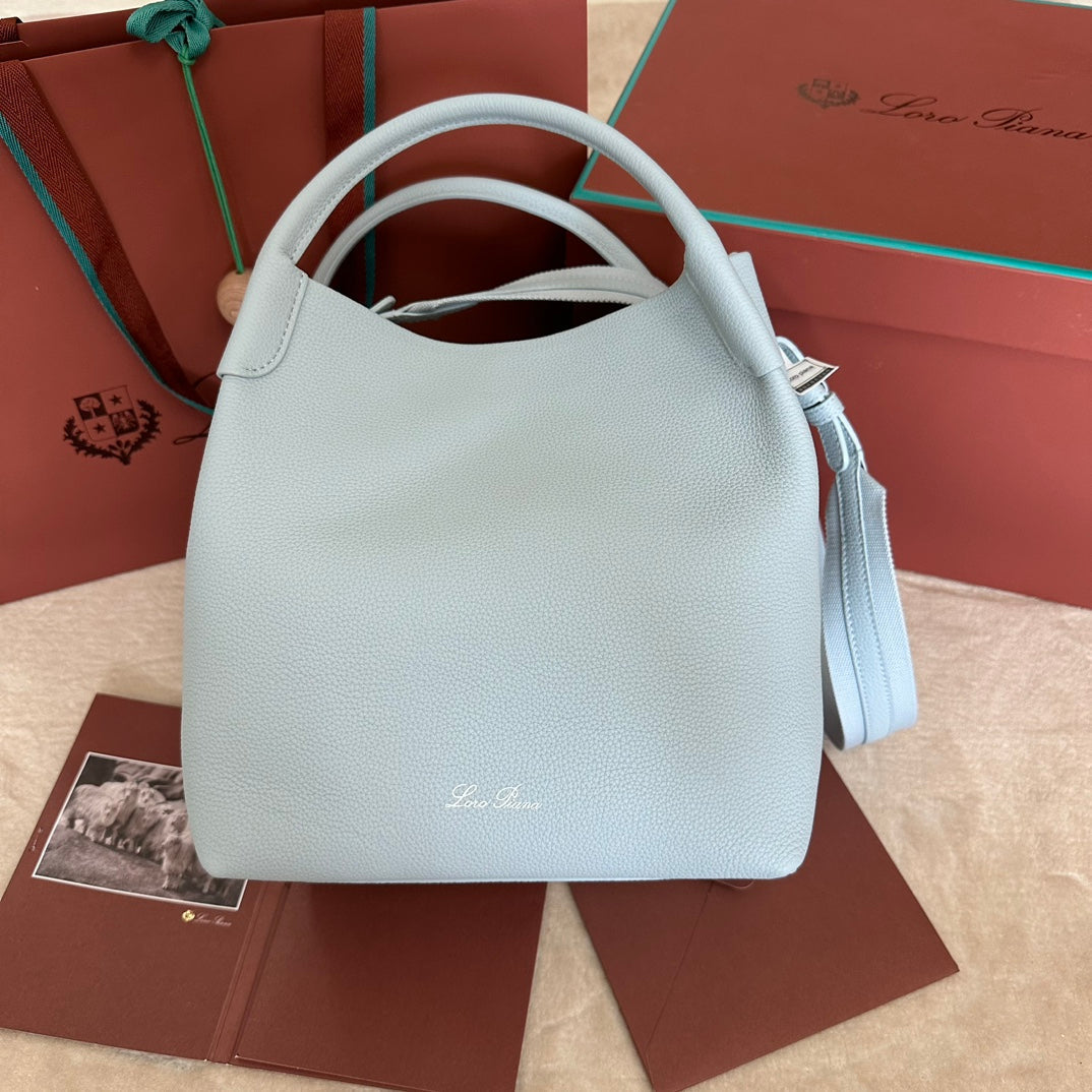 Alternative view of MEDIUM 36 BAG IN LIGHT BLUE CALFSKIN WITH SILVER HARDWARE