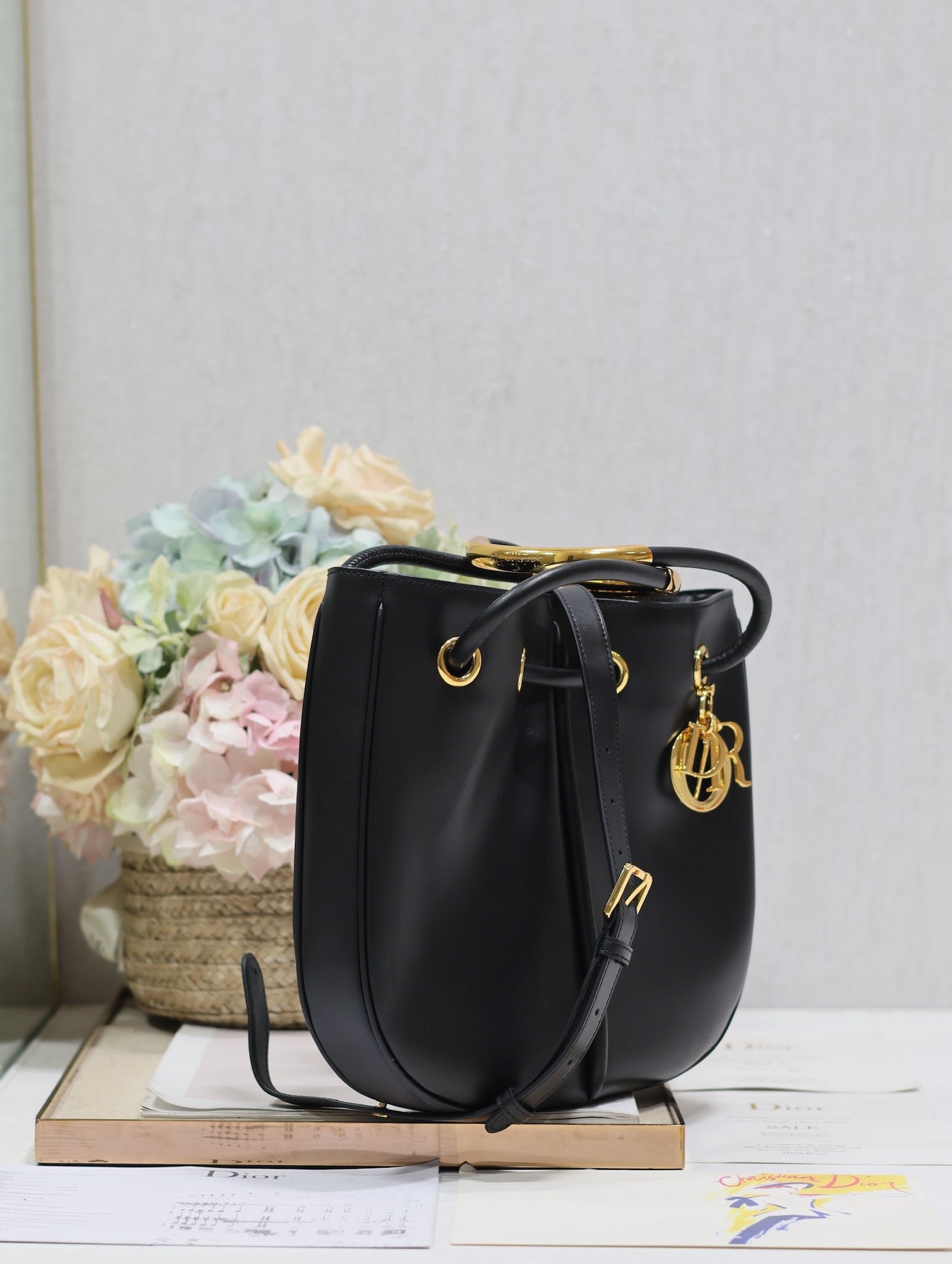 Dior Nolita Mini 27 Black Calfskin Bucket Bag - Image 3