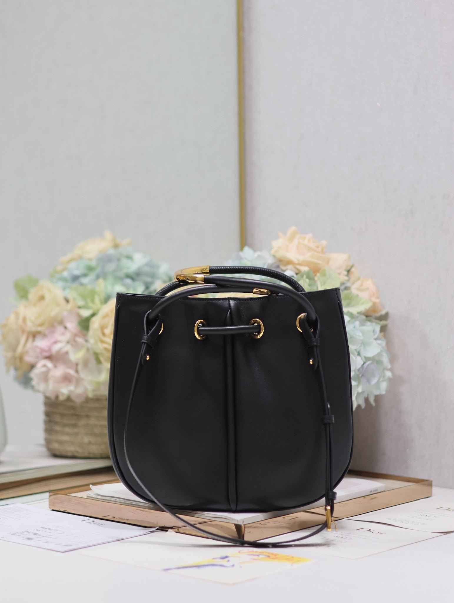 Dior Nolita Mini 27 Black Calfskin Bucket Bag - Image 2