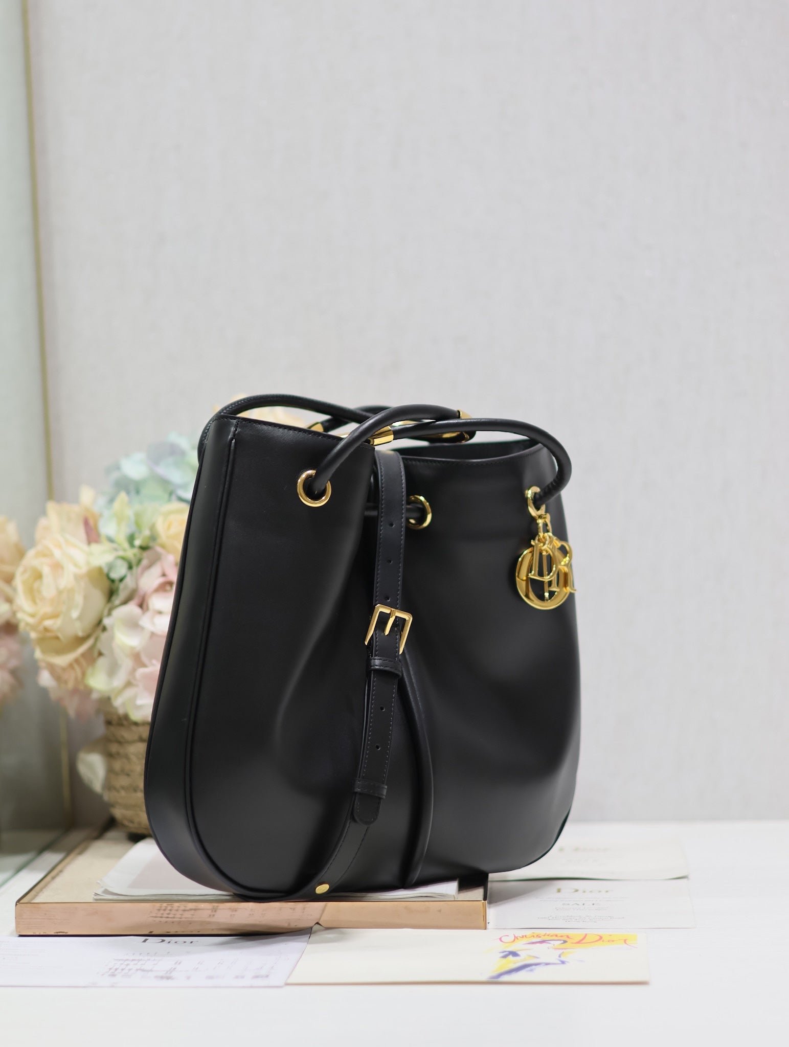 Dior Nolita Medium 34 Black Calfskin Bucket Bag - Image 2