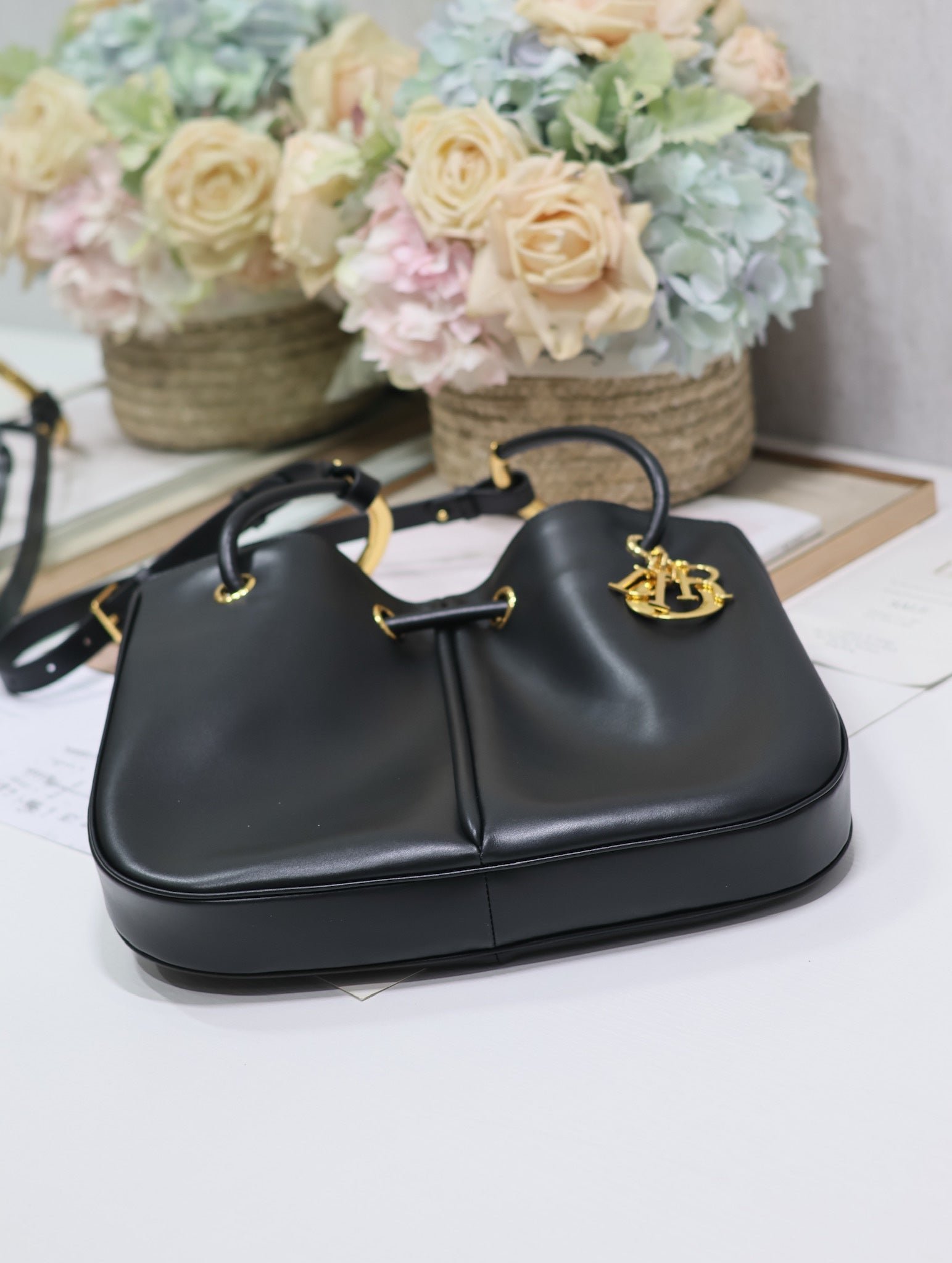Dior Nolita Medium 34 Black Calfskin Bucket Bag - Image 5