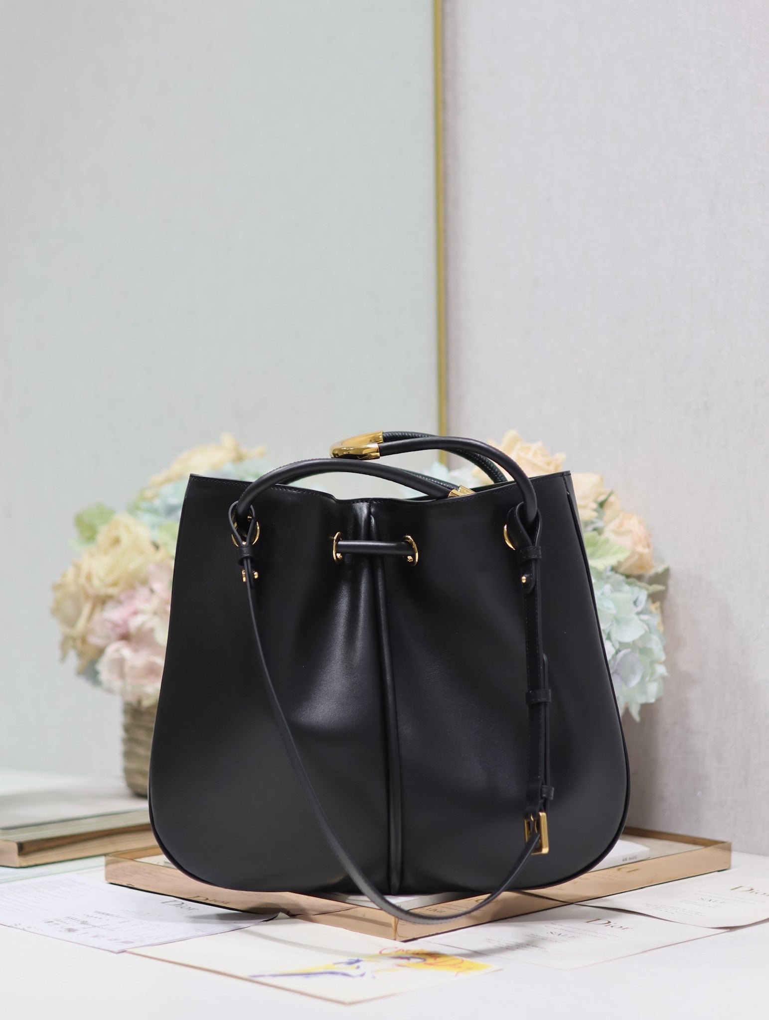 Dior Nolita Medium 34 Black Calfskin Bucket Bag - Image 3