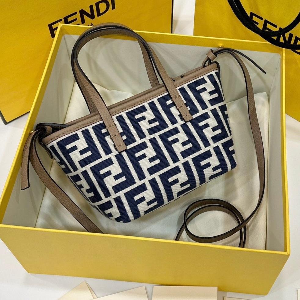 Fendi Mini Roll 15 Jacquard Fabric Bag