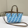 Fendi Mini Roll 15 Ocean Blue White Jacquard