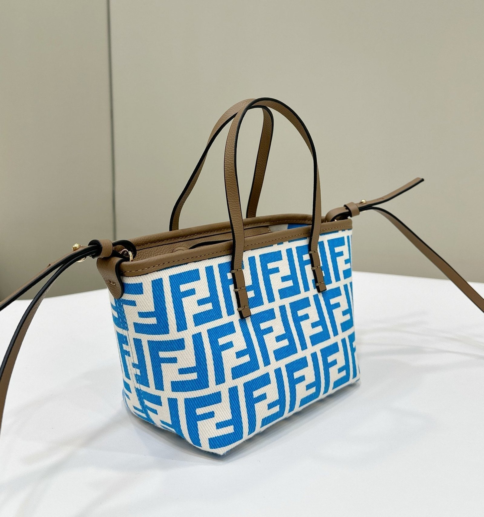 Alternative view of Fendi Mini Roll 15 Ocean Blue White Jacquard