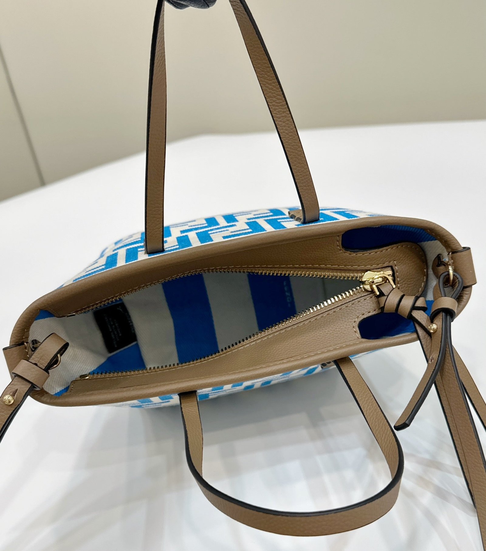 Fendi Mini Roll 15 Ocean Blue White Jacquard - Image 9