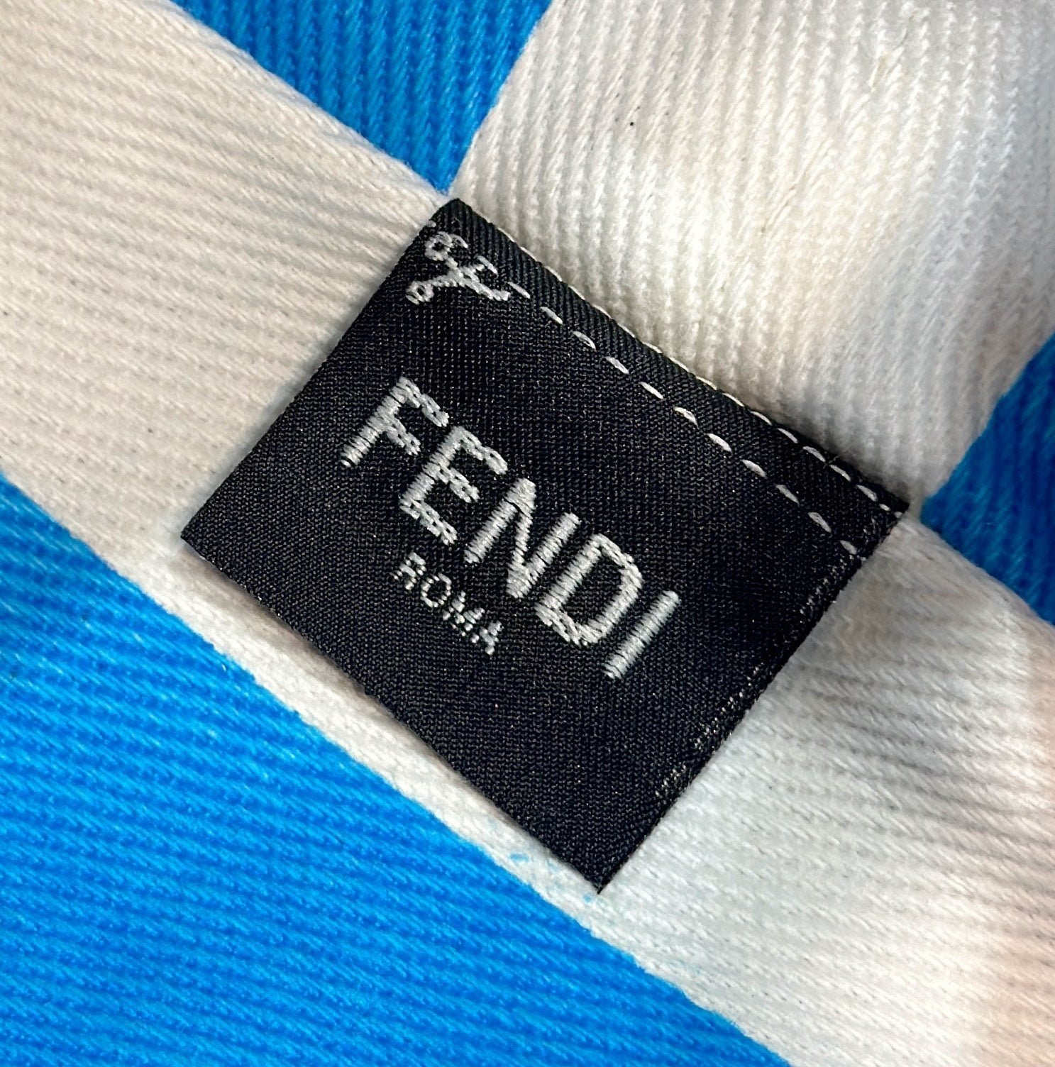 Fendi Mini Roll 15 Ocean Blue White Jacquard - Image 6