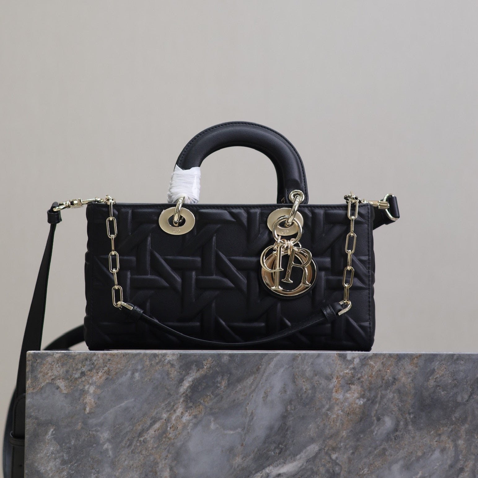 Dior Lady D-Joy 26 Black Graphic Lambskin