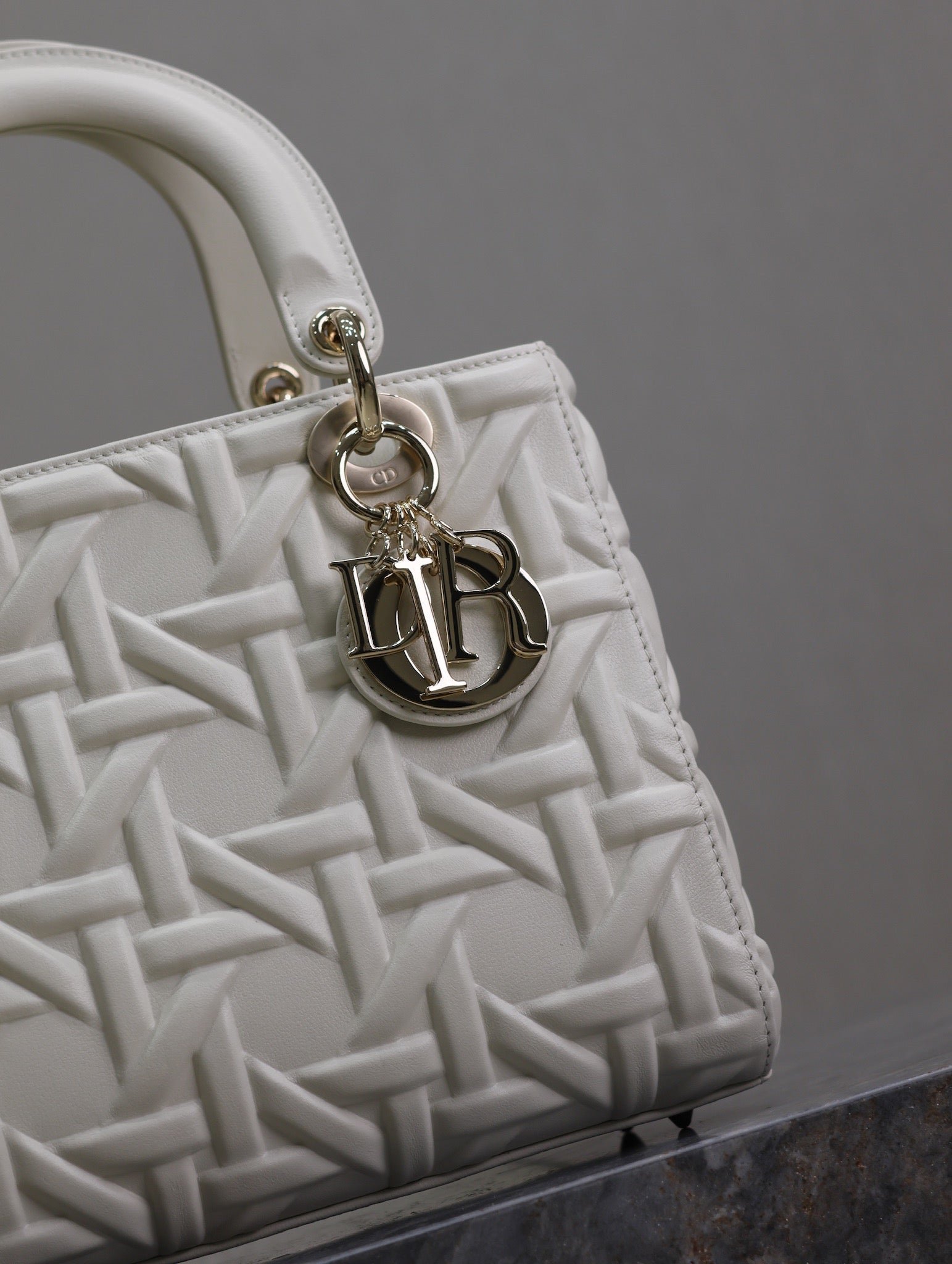 Dior Lady Bag 20 White Graphic Lambskin - Image 4