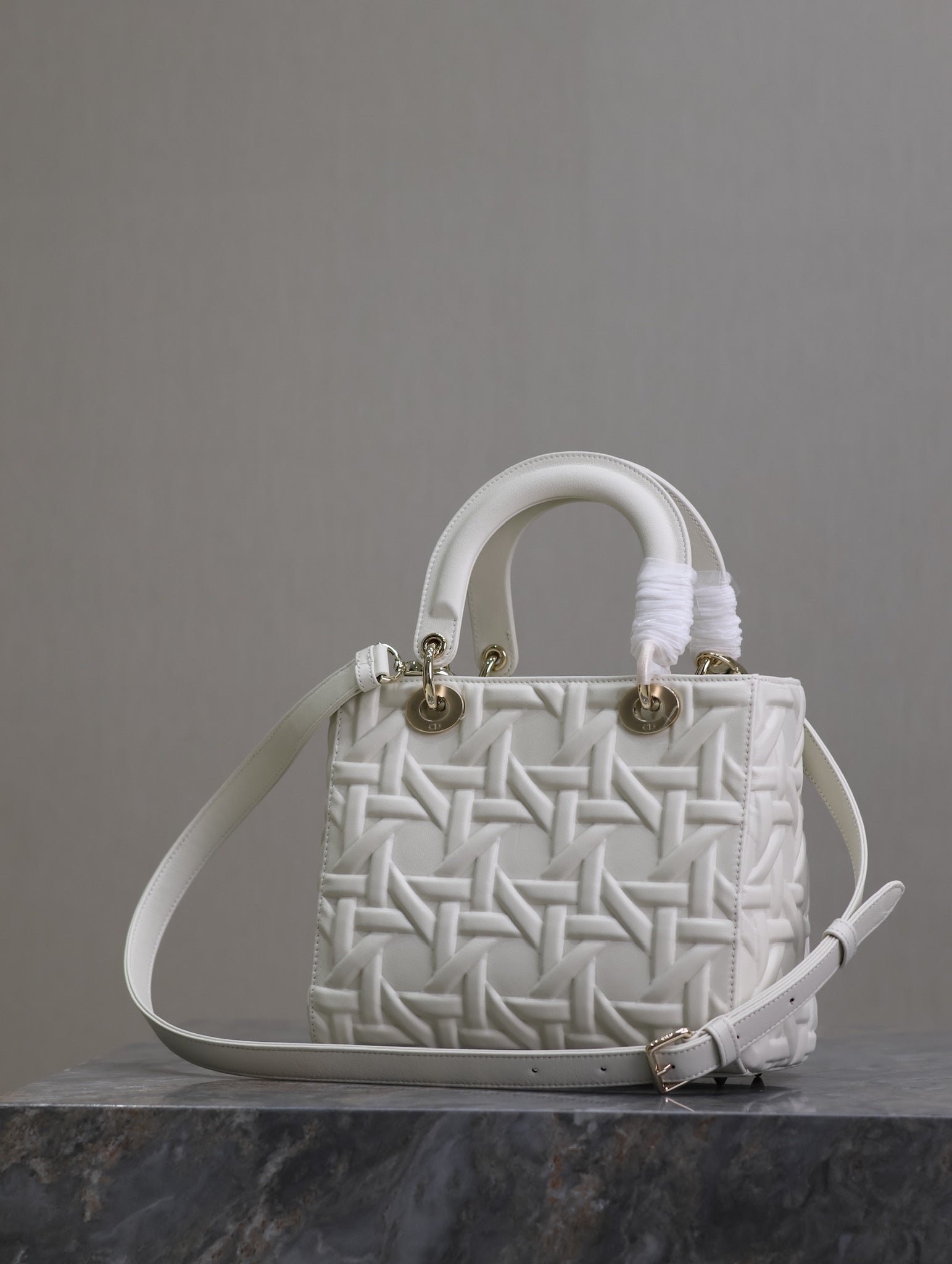 Dior Lady Bag 20 White Graphic Lambskin - Image 5