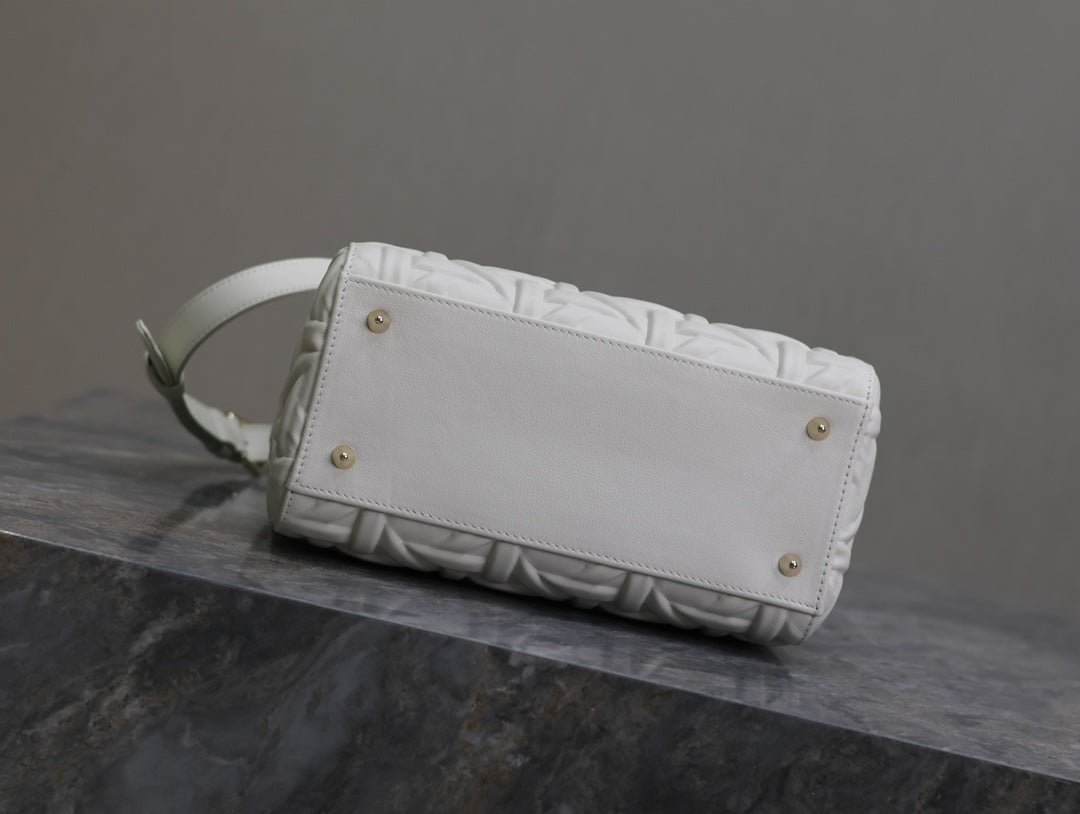 Dior Lady Bag 20 White Graphic Lambskin - Image 8