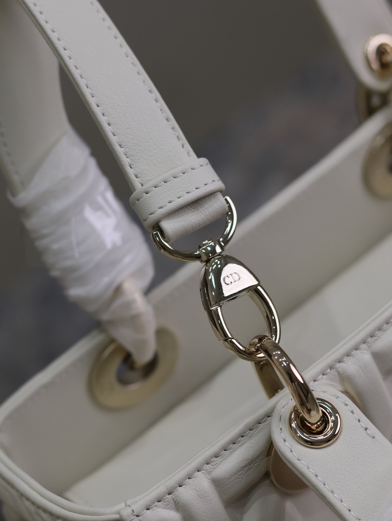 Dior Lady Bag 20 White Graphic Lambskin - Image 9