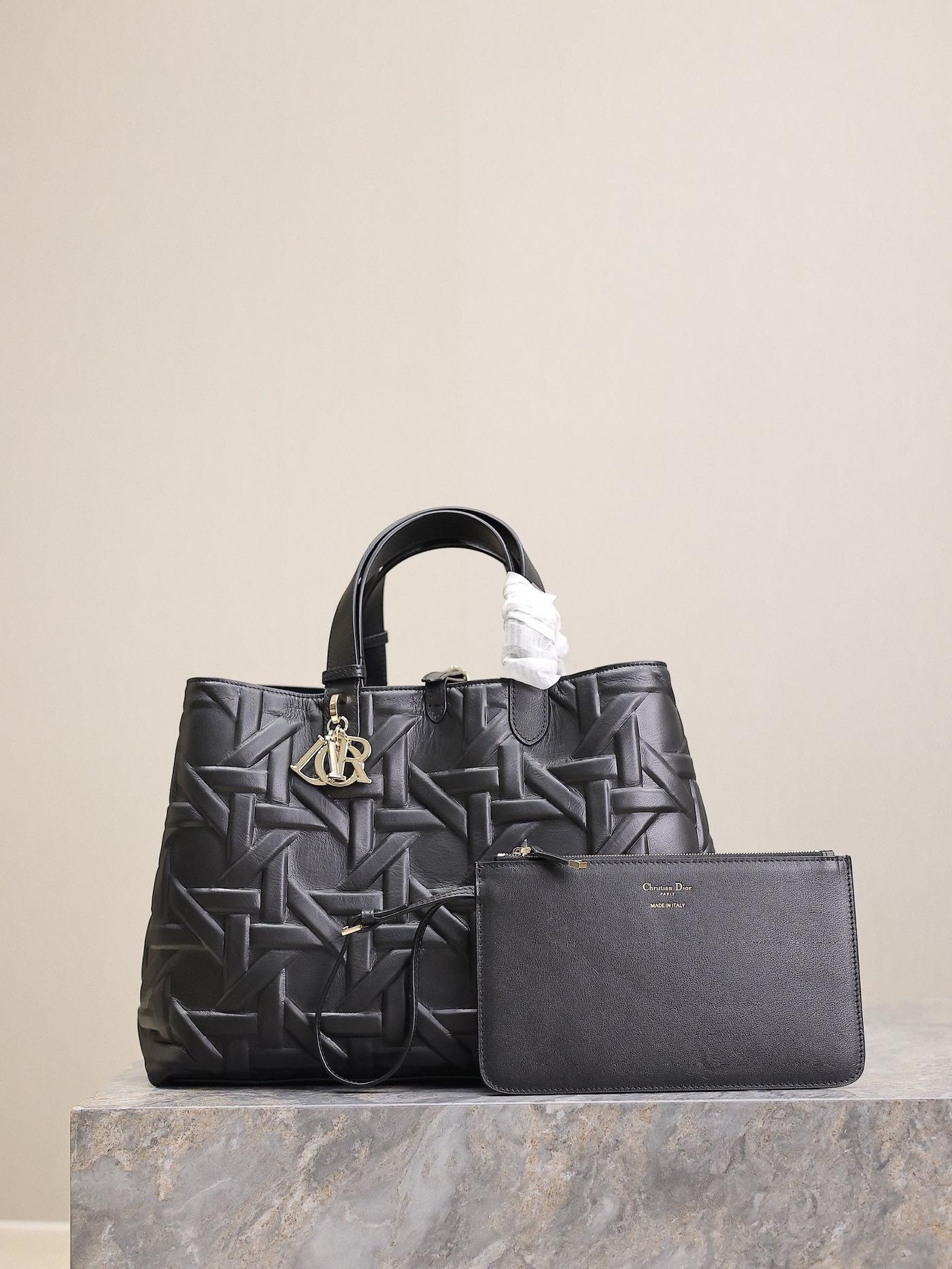 Alternative view of Dior Toujours Series Black Graphic Lambskin Shopper