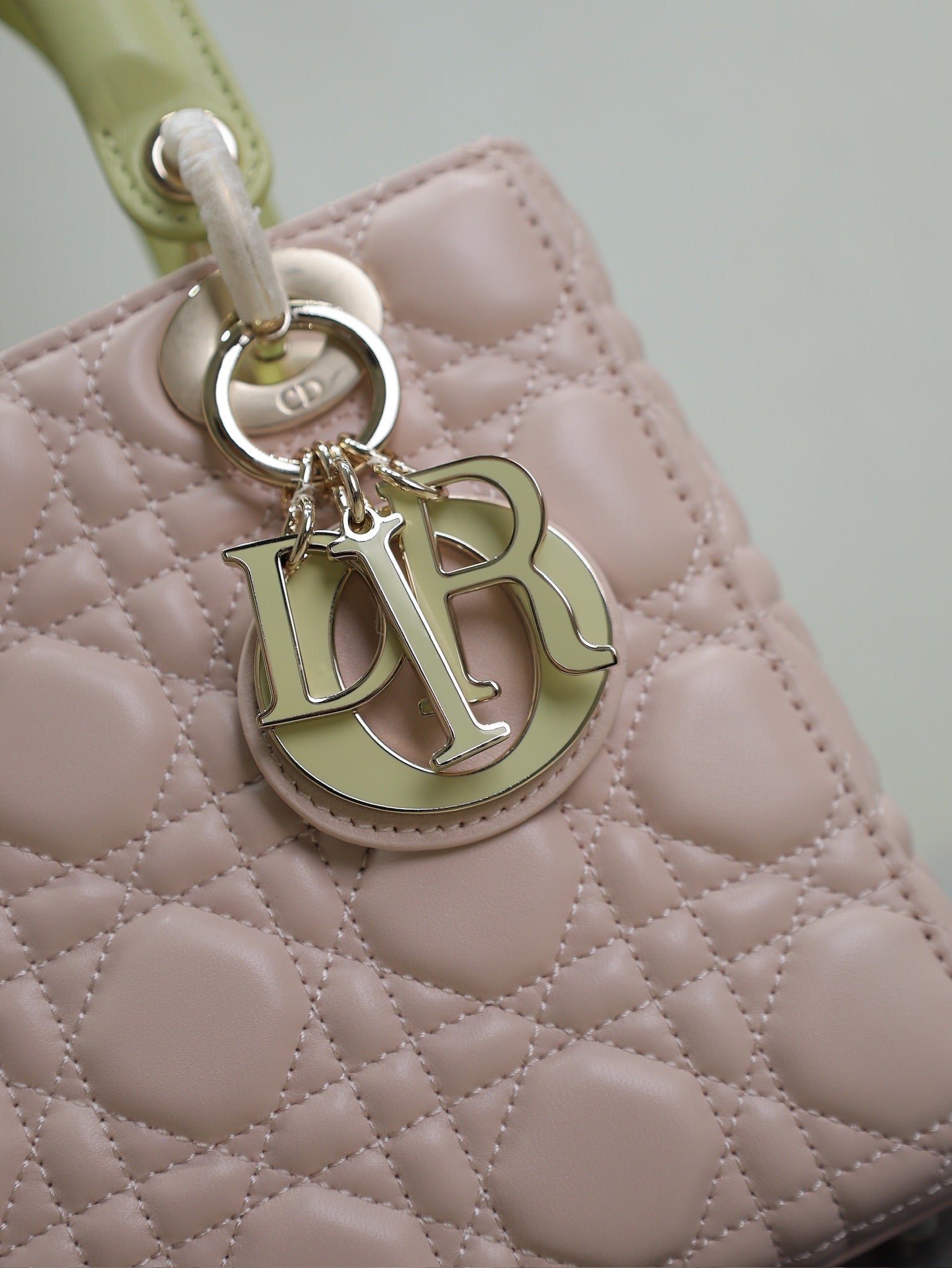 Dior Lady Bag 17 Pink Pale Green Lambskin - Image 3