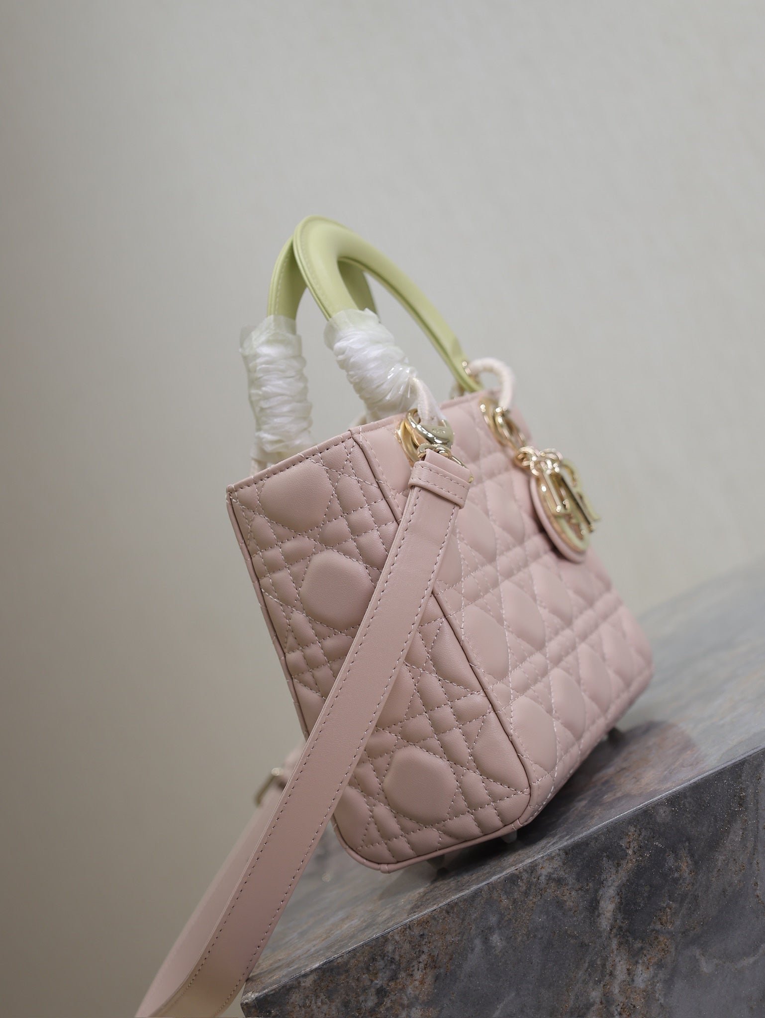 Dior Lady Bag 17 Pink Pale Green Lambskin - Image 4