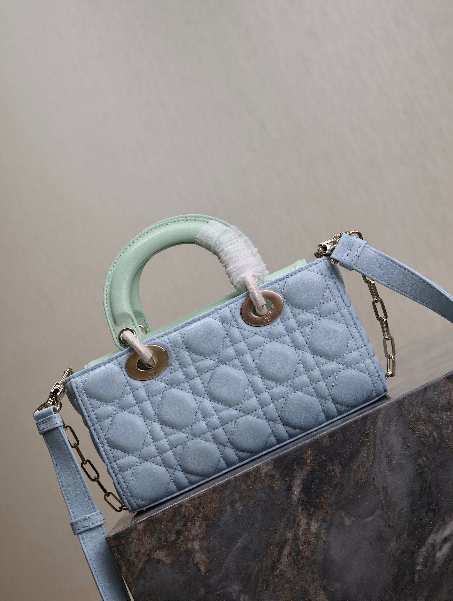 Alternative view of Dior Lady D-Joy 22 Celeste Blue Pale Green Lambskin