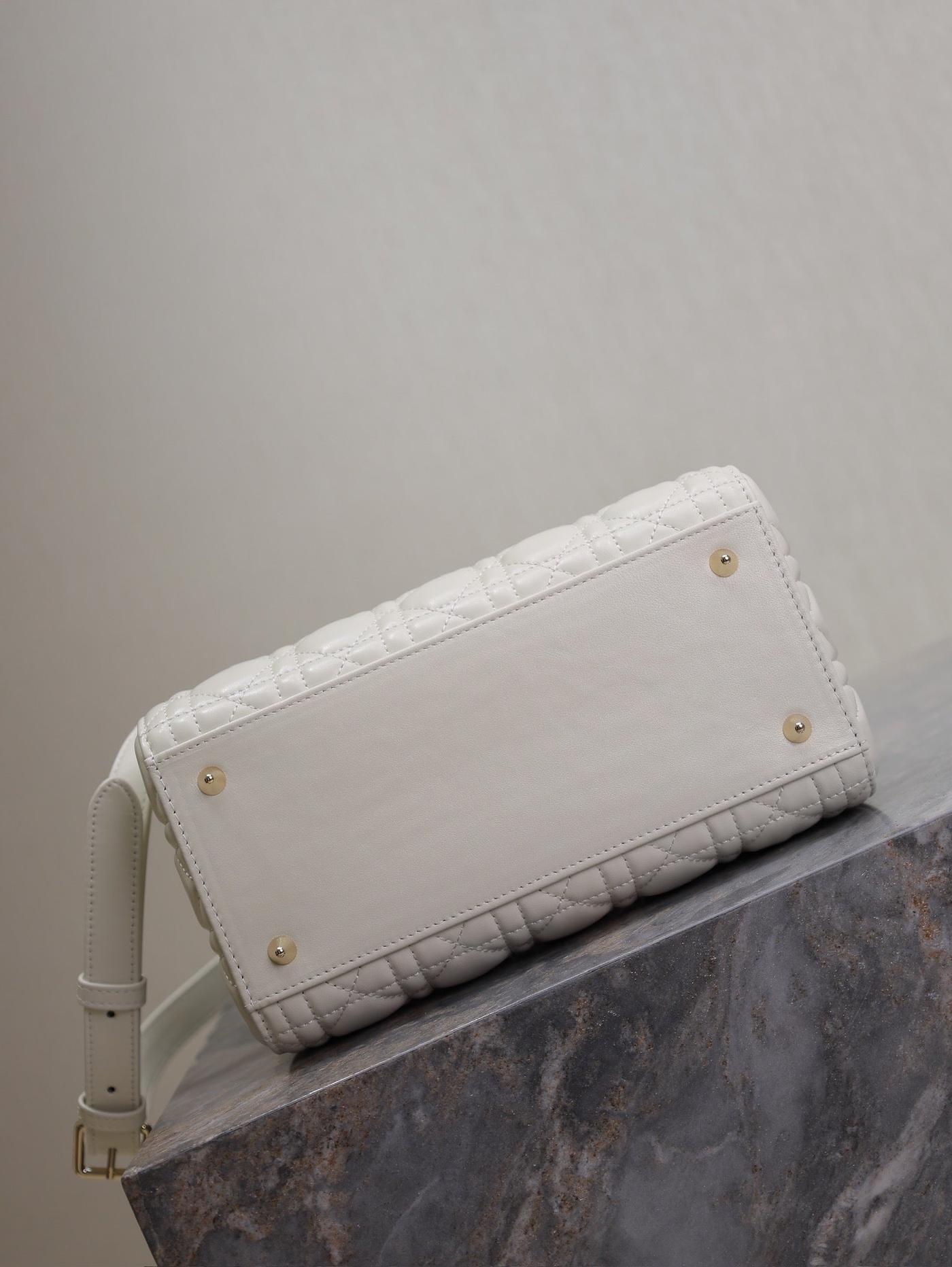 Alternative view of Dior Lady Bag 20 White Black Lambskin