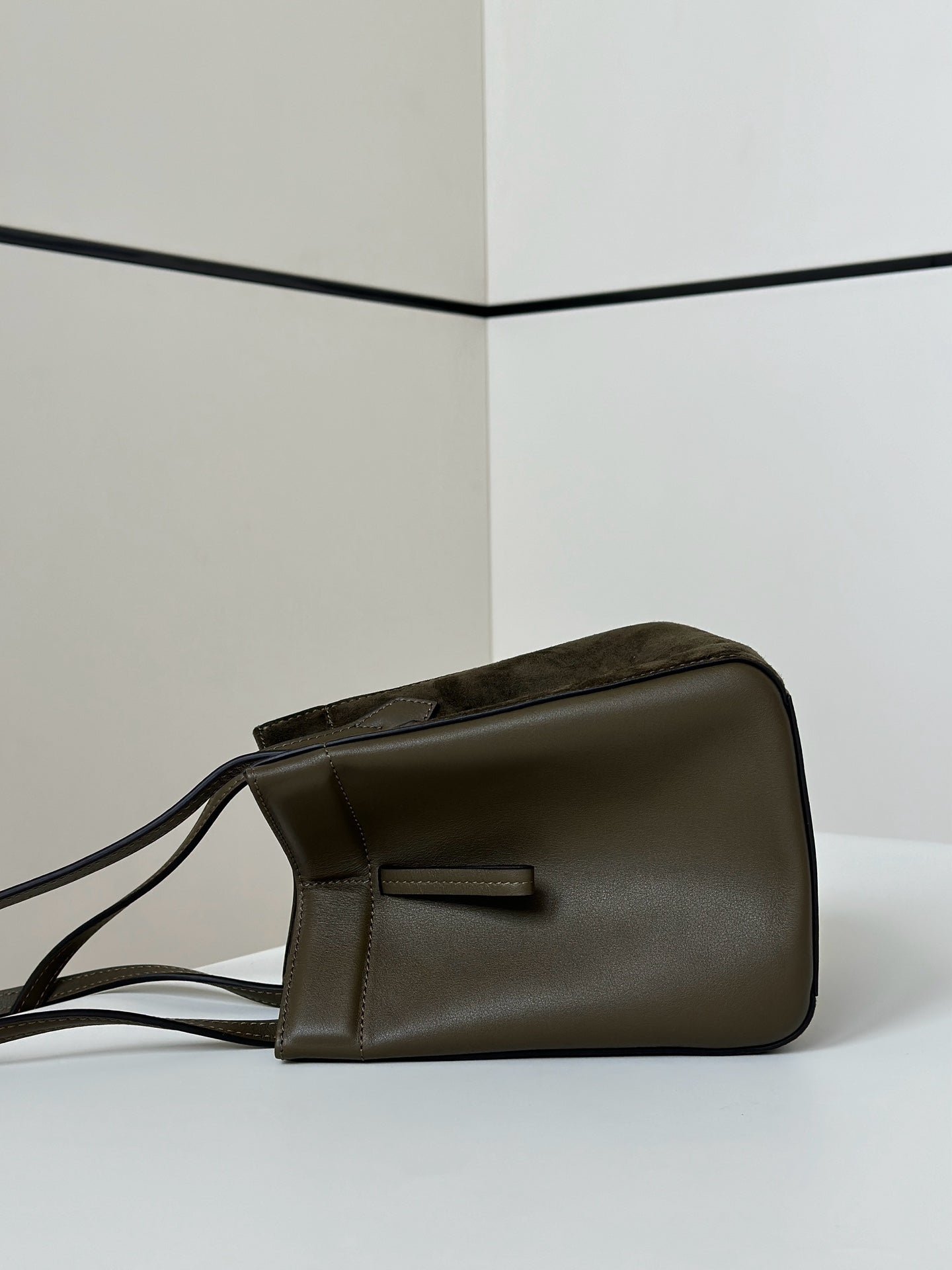 Fendi Origami Mini 19 Army Green Lambskin And Suede - Image 3