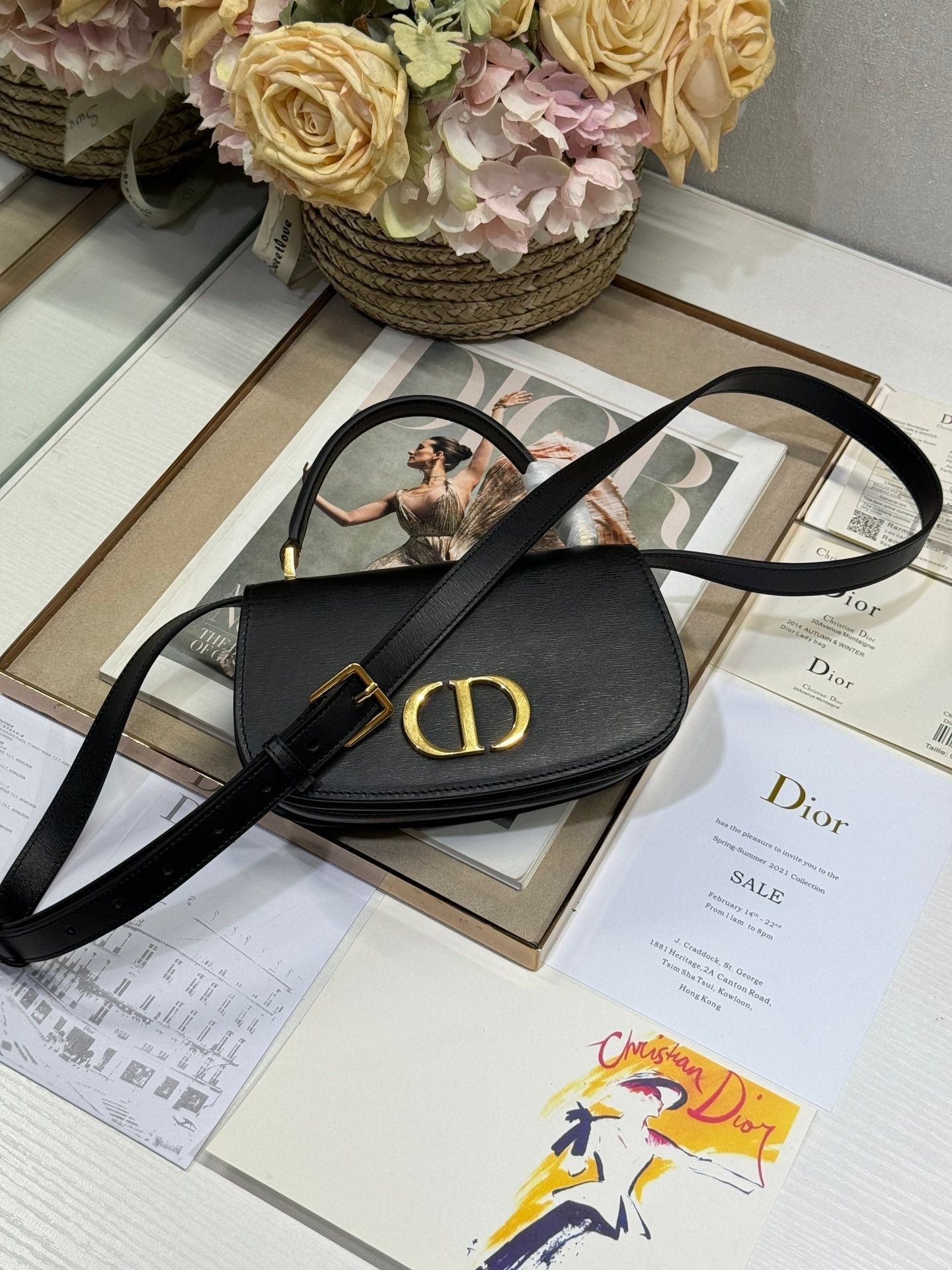 Dior Montaigne Avenue Small 19 Black Calfskin Bag - Image 3