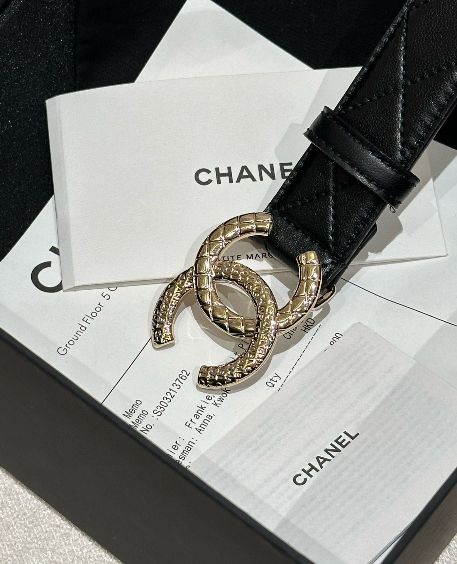 Chanel Black Quilt Belt - Image 3