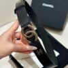 Chanel Black Woven Gold Belt