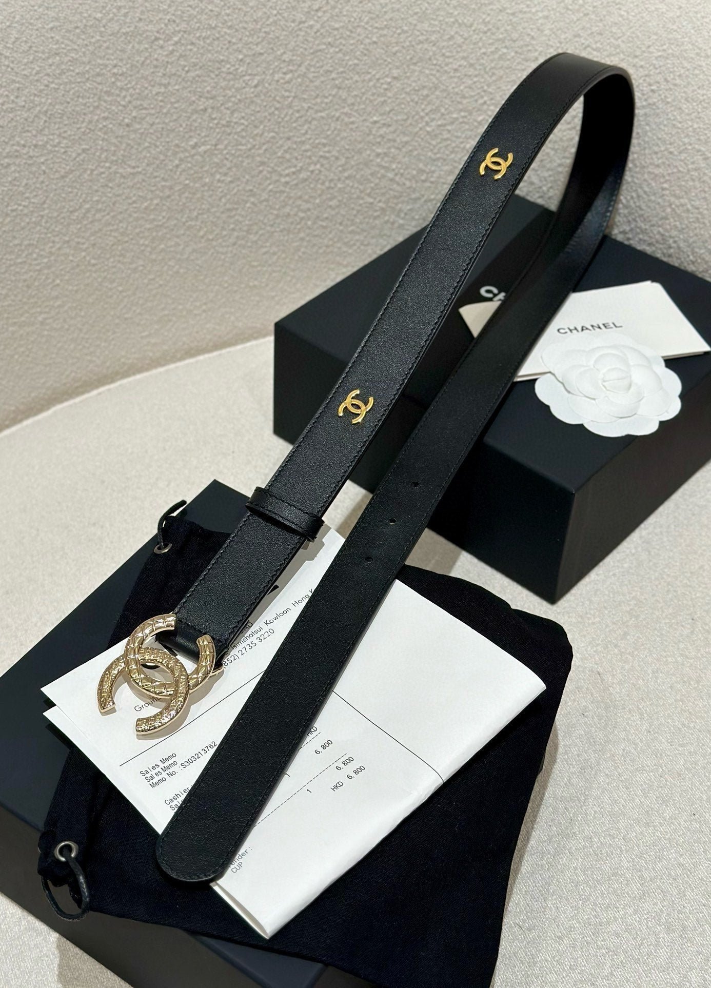 Chanel Black Woven Gold Belt - Image 6