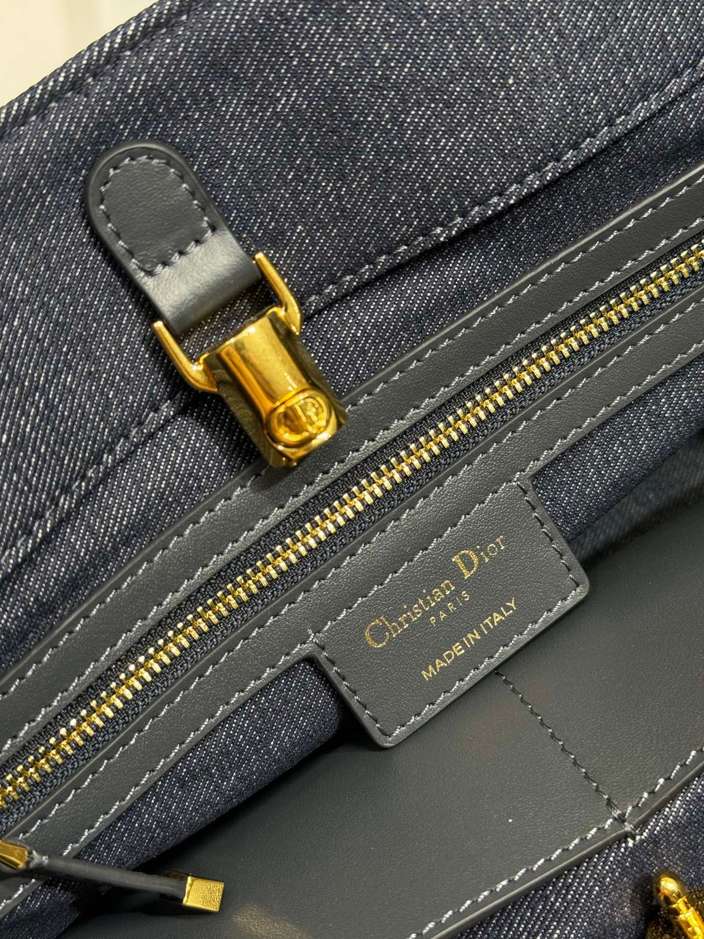 Dior Toujours Series Black Cannage Denim Bag - Image 8