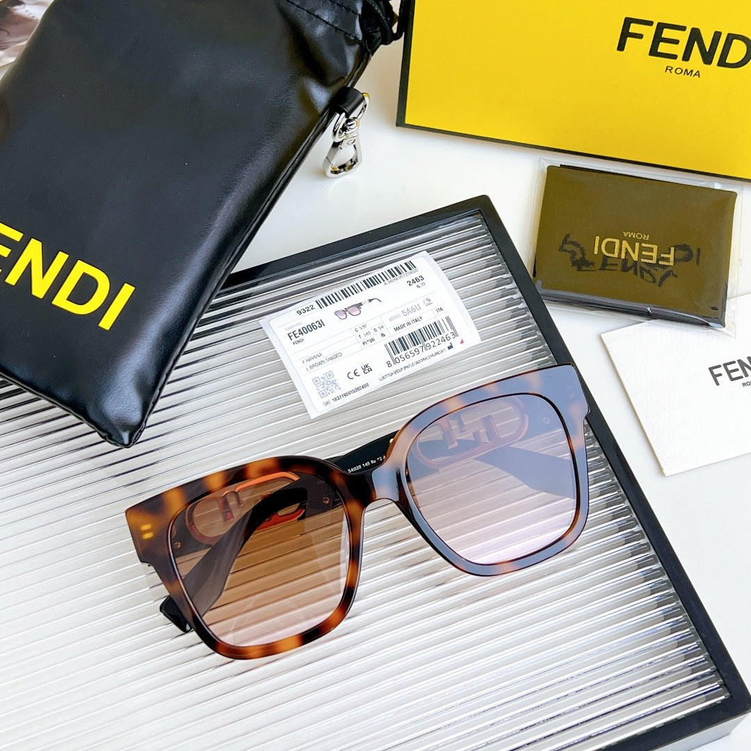 FENDI Acetate Fibre Turtle Shell Frame Sunglasses