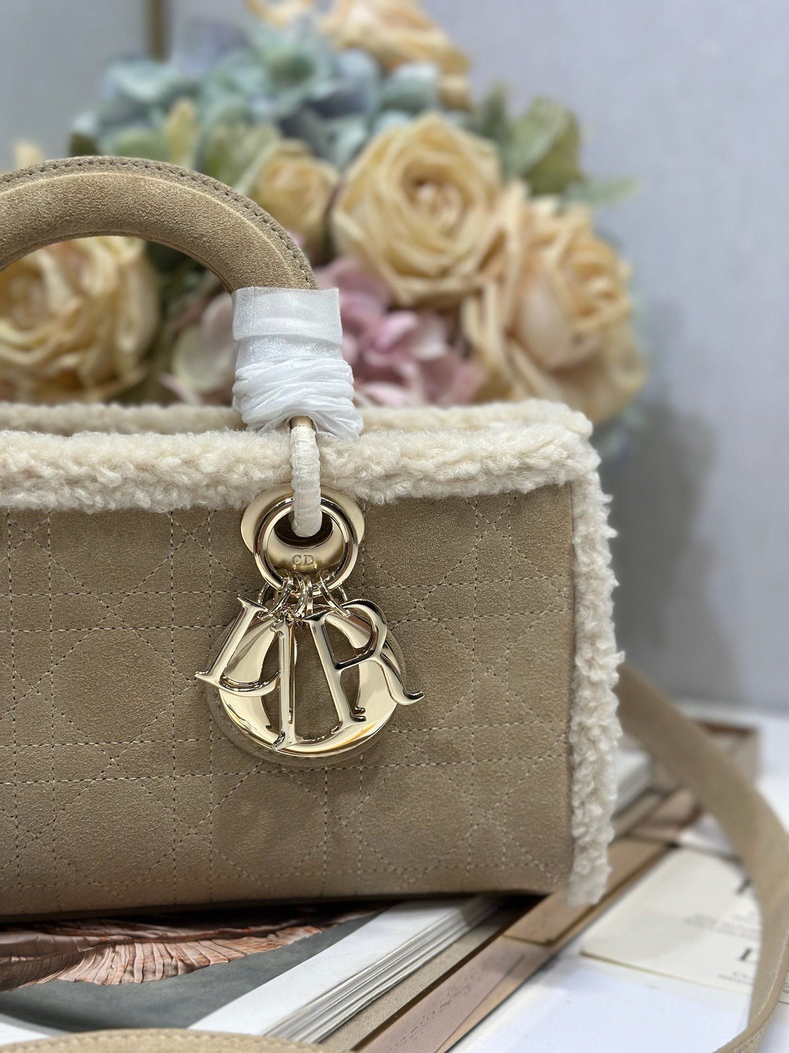 Alternative view of Dior Lady D-Joy Series Camel CowhideTop Handle Bag