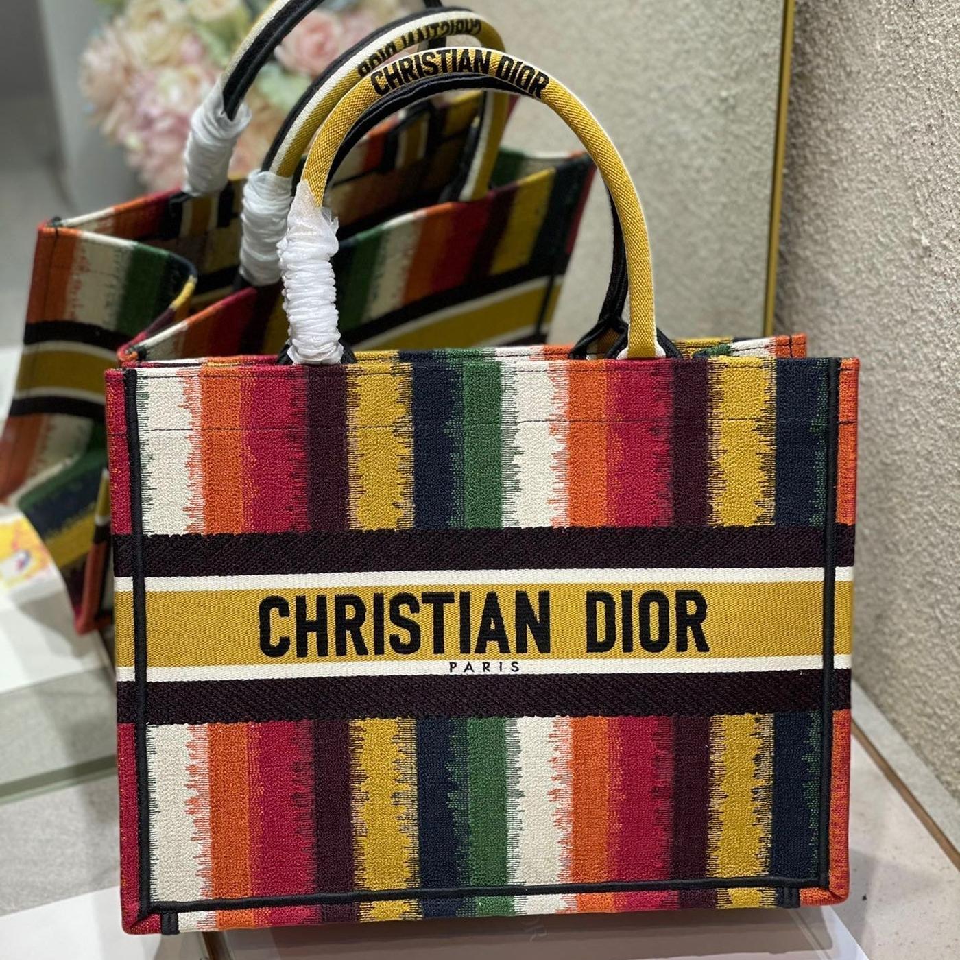 Dior Rainbow Stripe Book Tote 36cm