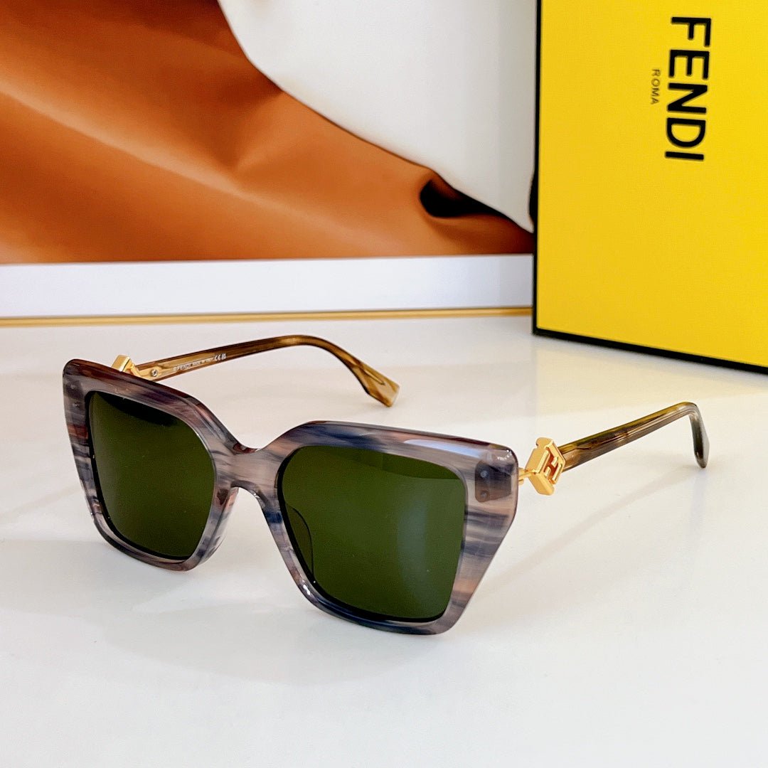 Alternative view of FENDI Tortoiseshell Frame Cat-Eye FF Logo Sunglasses