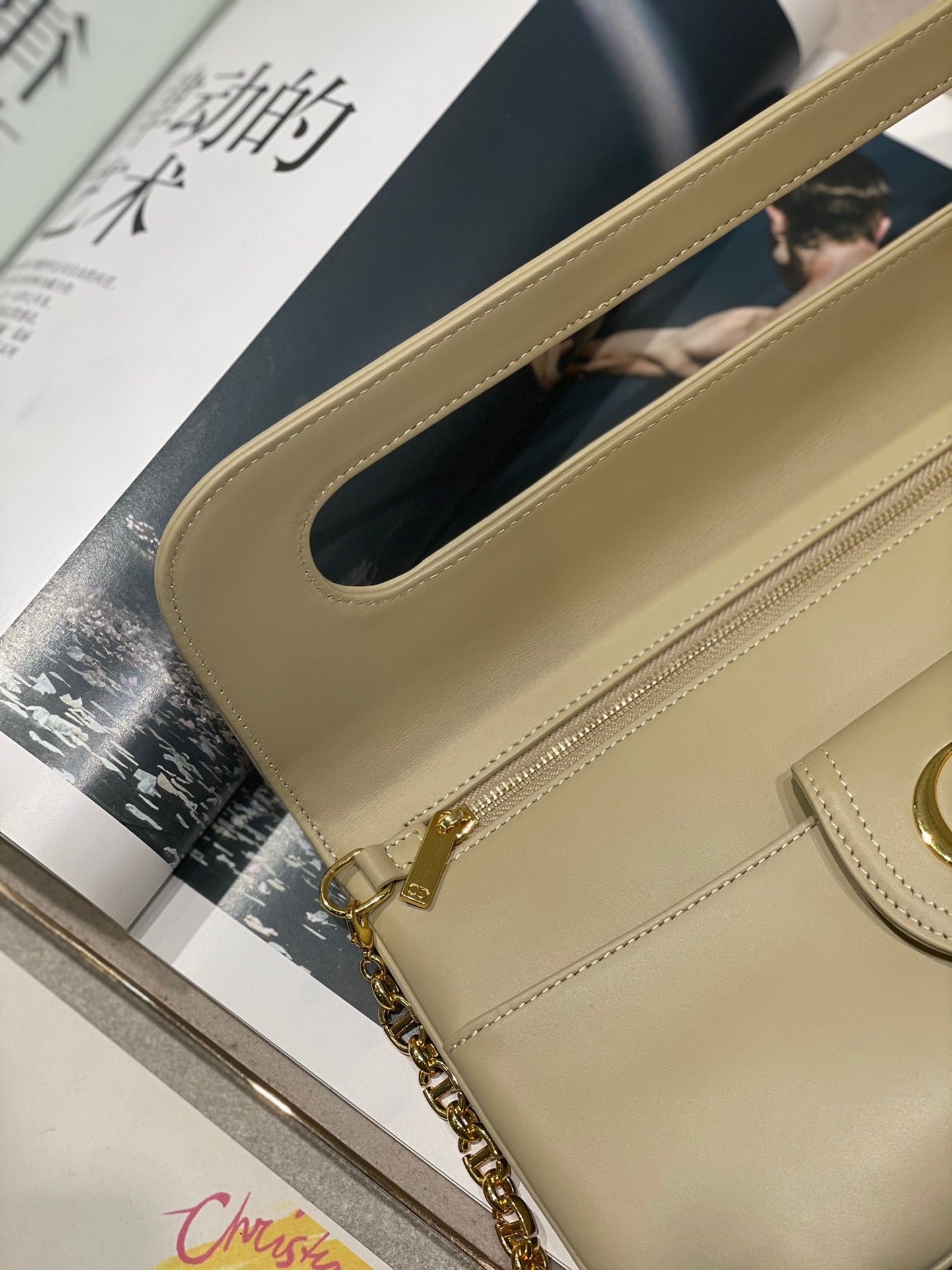 Dior Diordouble Calfskin Beige CD Logo - Image 7