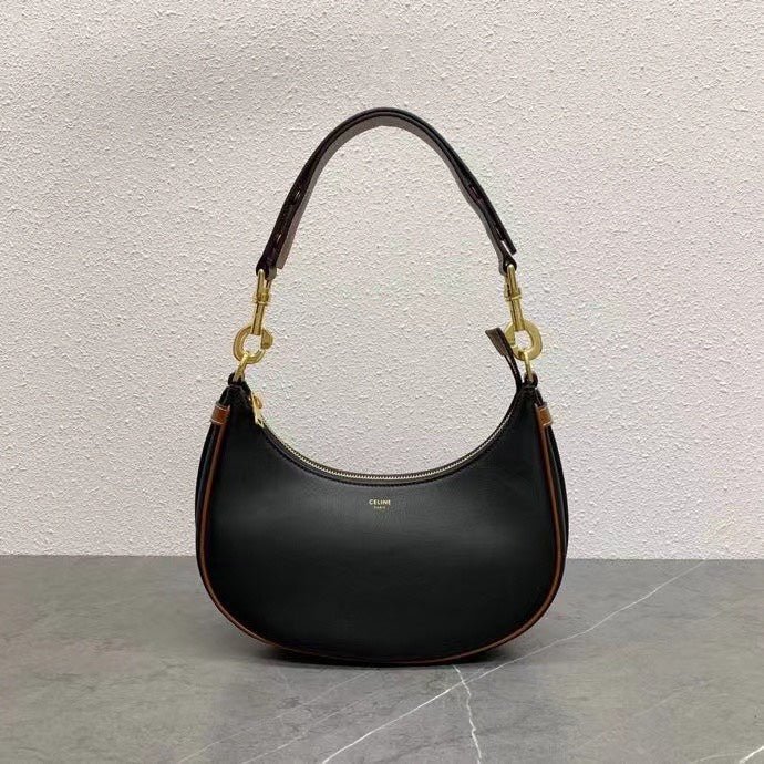 Celine Ava Black Leather Shoulder Bag