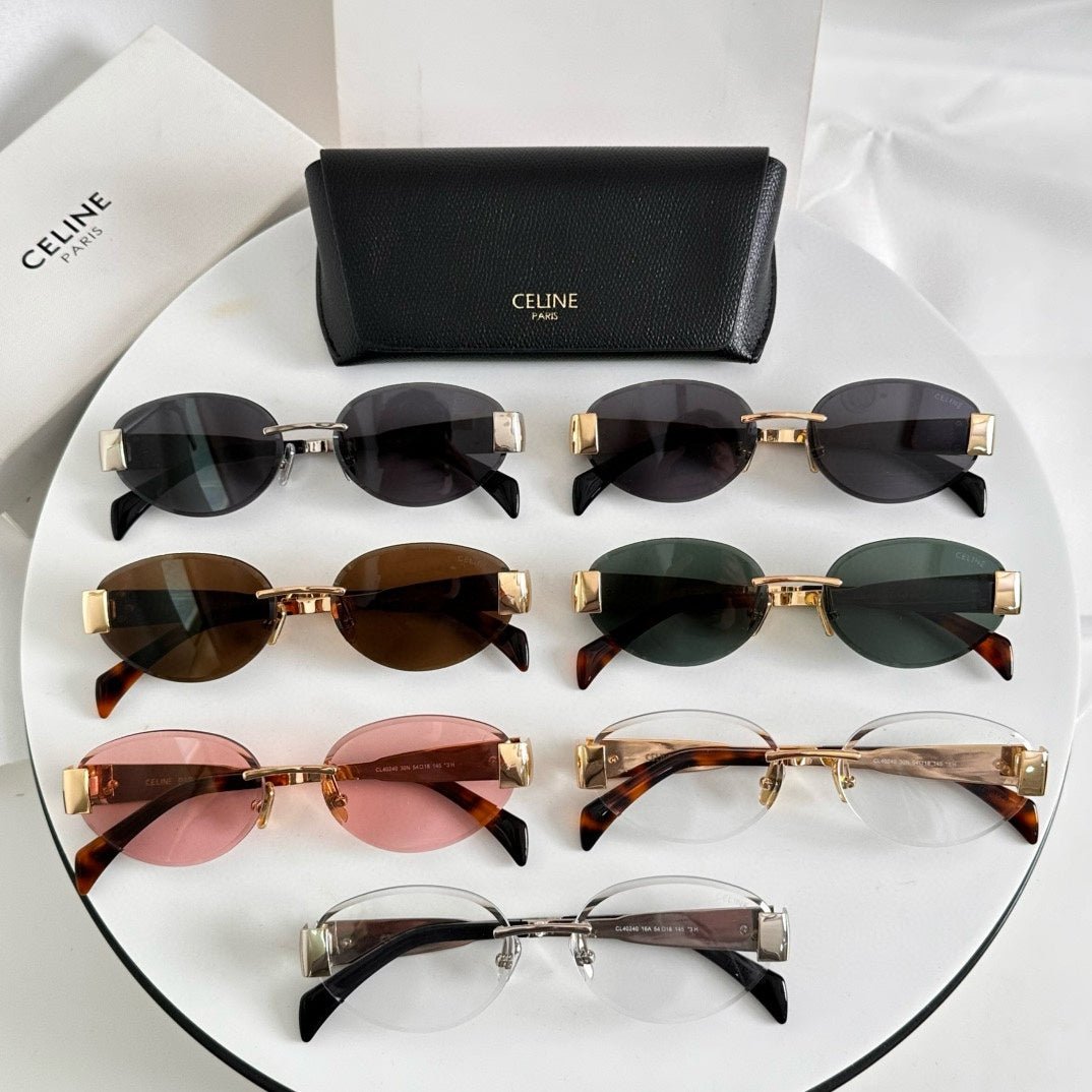 TRIOMPHE OVAL SUNGLASS CL40240l IN METAL - Image 9