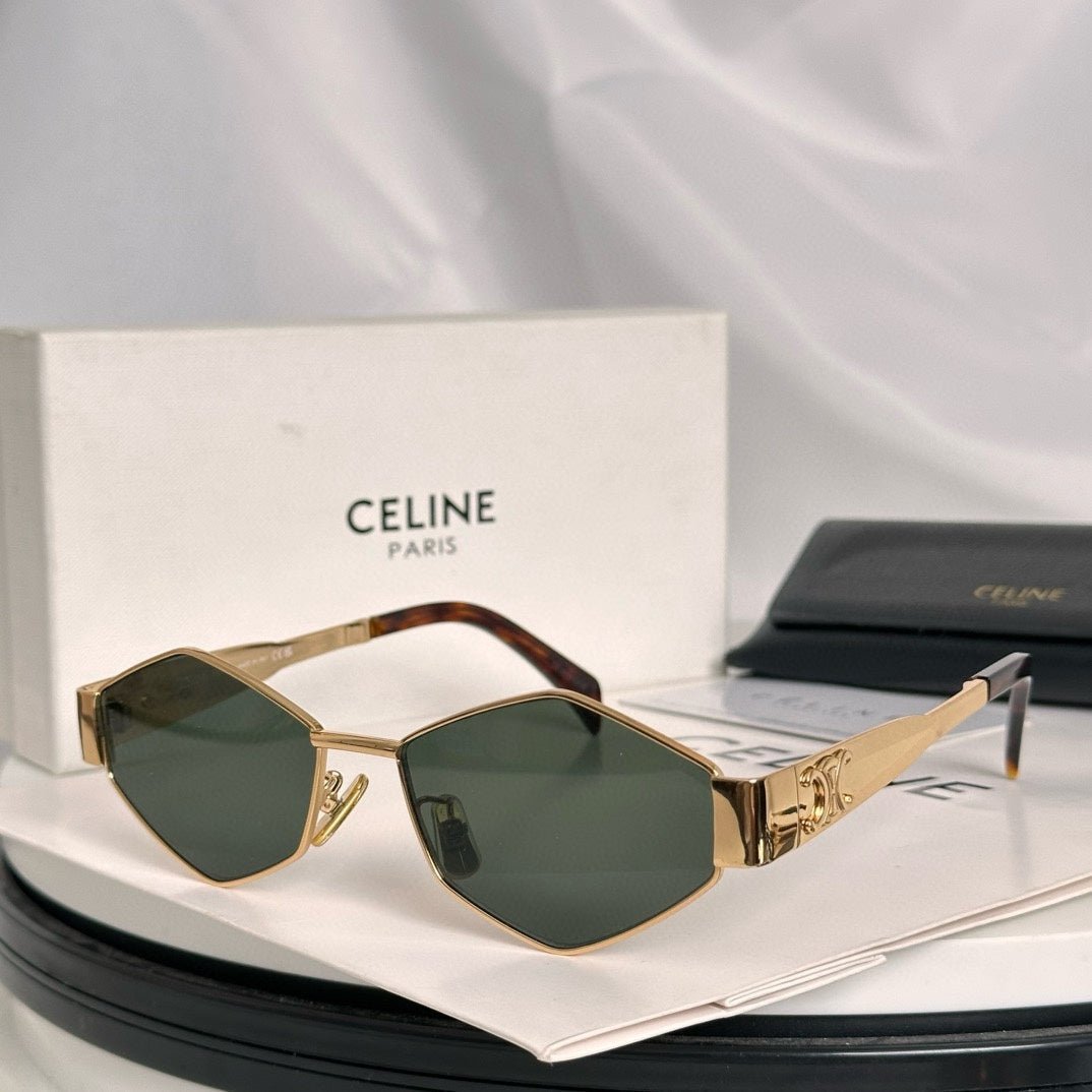 CELINE Black Metal Hexagon Sunglasses - Image 3